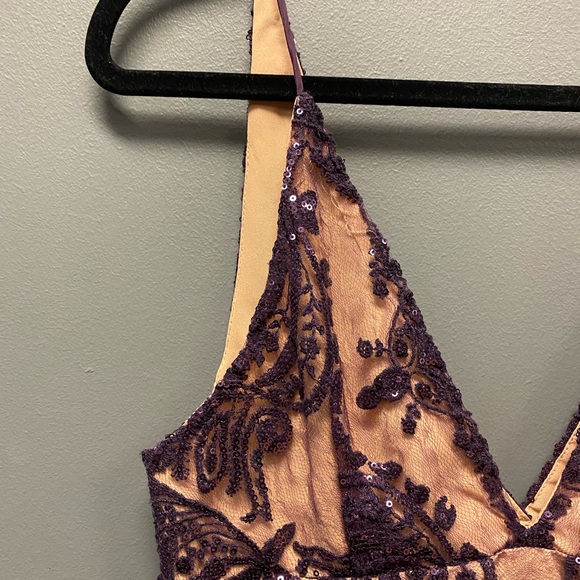 Free People Night Shimmers Mini Dress-Purple-Size 2 - Picture 4 of 11